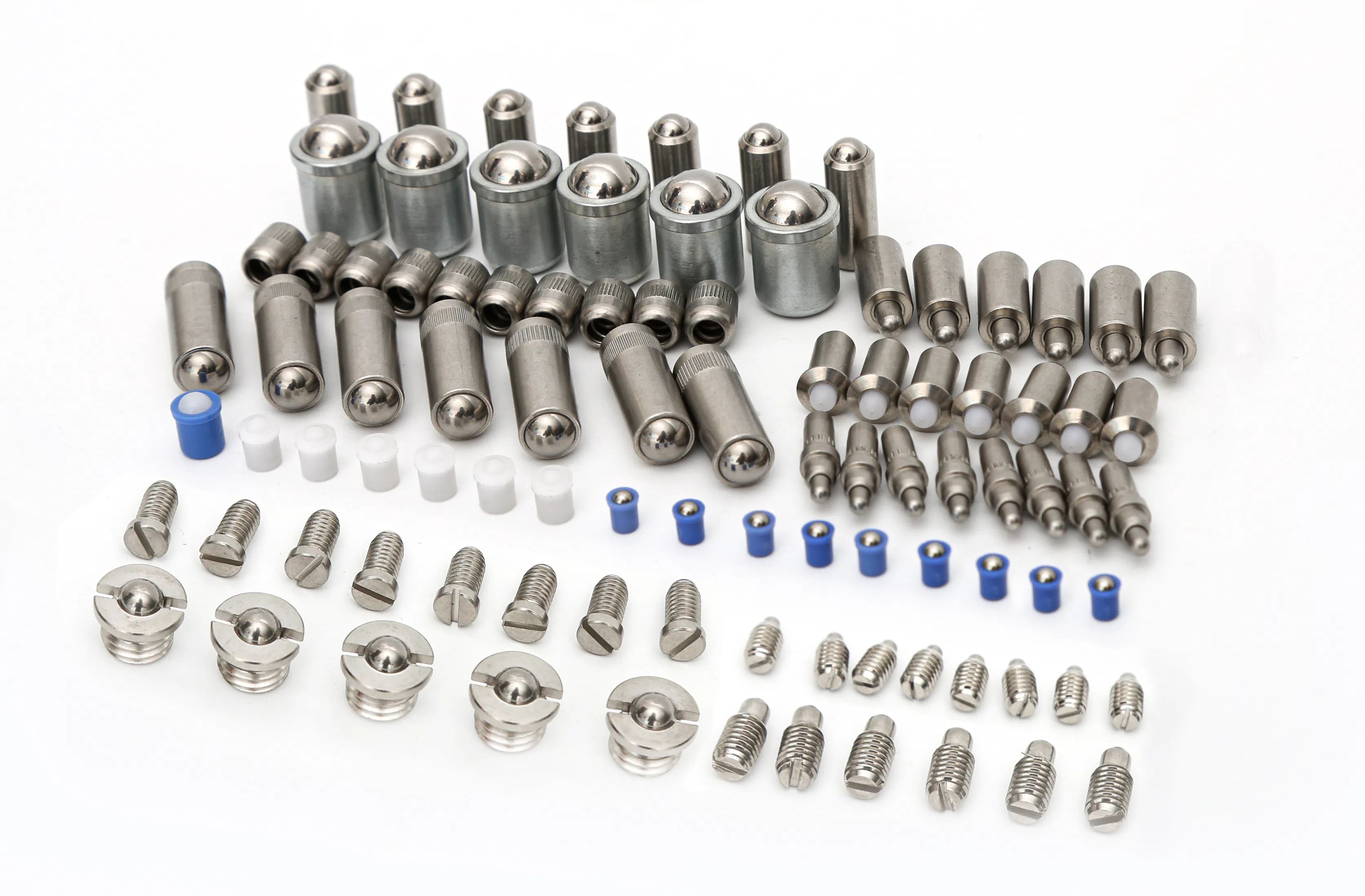 Durable spring plunger, ball detents for precise positioning and quick-release applications in industrial, automotive, and fixture systems.